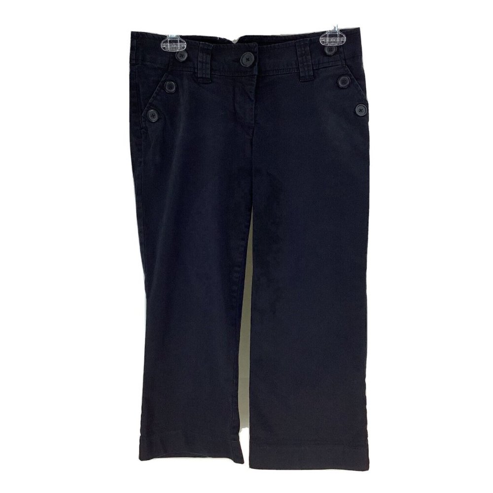 H&M Capri  Sailor Style Pants Women's * Size 6 Black Inseam 20 Cotton Spandex